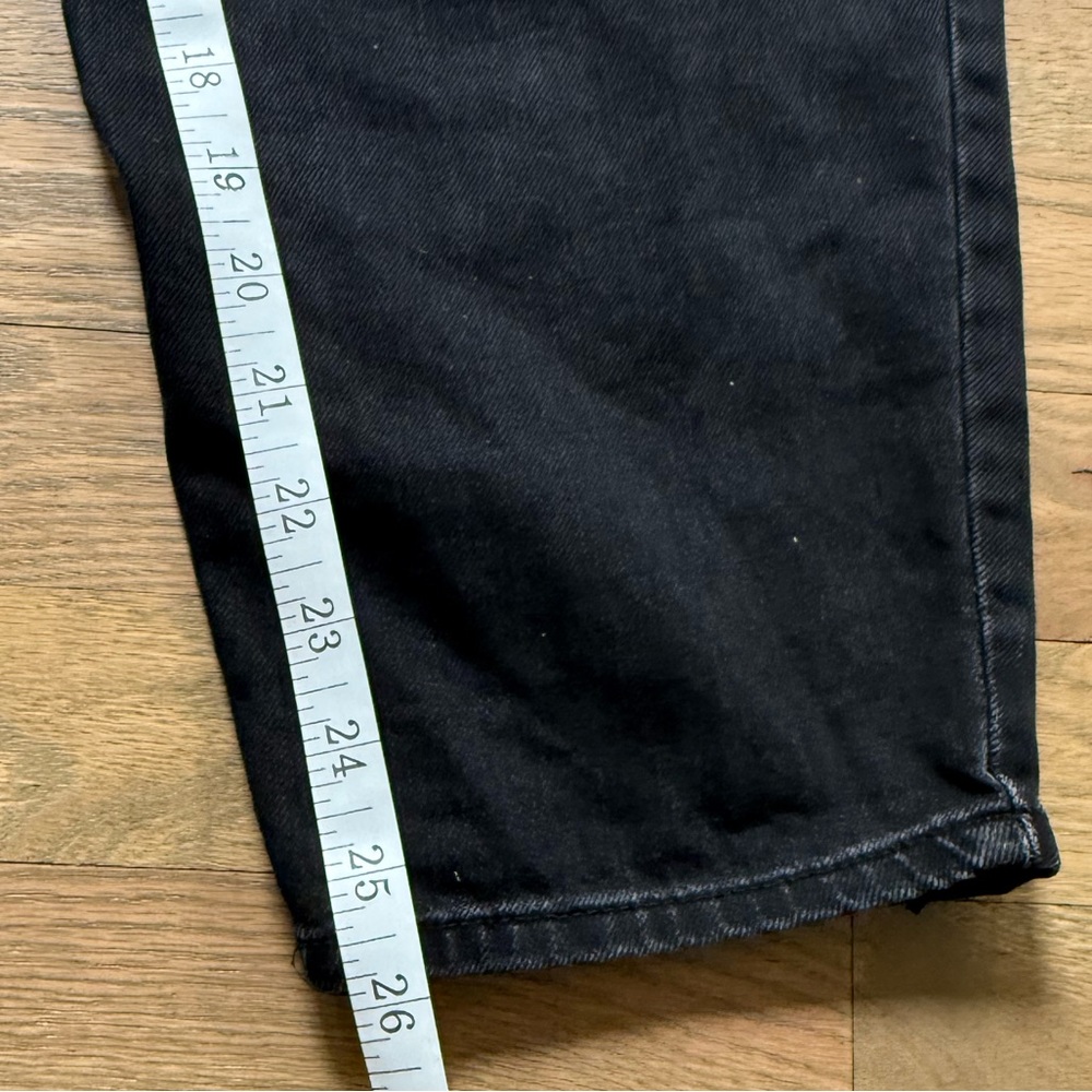 Zara Women's High Rise Paperbag Denim Jeans - Faded Black - Picture 7 of 9